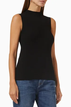 HUGO BOSS Feskies Sleeveless Top in Rib-knit