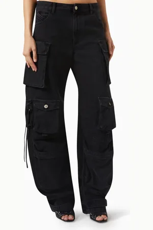 The Attico Fern Oversized Cargo Pants in Denim
