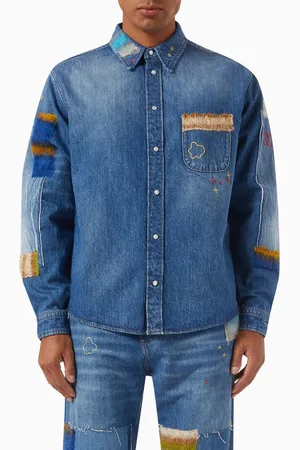 Marni Patchwork Shirt in Cotton Denim