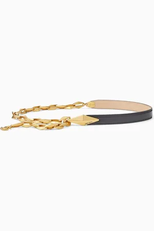 Jimmy Choo Diamond Chain Belt in Polished Leather