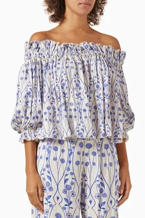 Agua by Agua Bendita Urucu Petalo Blouse in Viscose