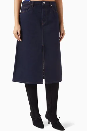 Burberry Midi Skirt in Japanese Denim