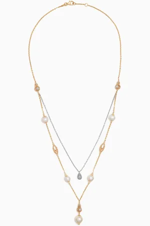 Damas Kiku Freshwater Pearl Layered Necklace in 18kt Gold