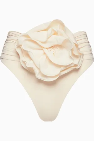 MAGDA BUTRYM Flower Appliqué Bikini Briefs in Stretch Nylon