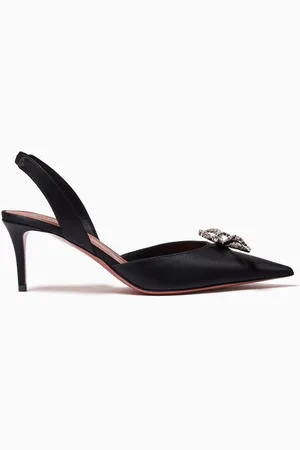 Amina Muaddi Rosie 60 Crystal-embellished Slingback Pumps in Satin