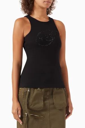BLUMARINE Embellished Tank Top in Jersey