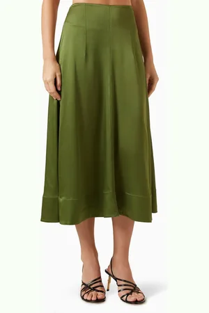Lanvin Flared Midi Skirt in Satin