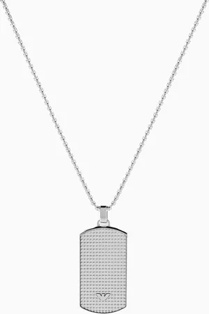 Emporio Armani EA Eagle Tag Essential Necklace in Stainless Steel