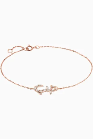 BIL ARABI "Hob/Love" Bracelet with Baguette Diamonds in 18kt