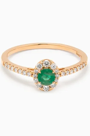 Damas Mini Diana Emerald & Diamond Ring in 18kt Gold