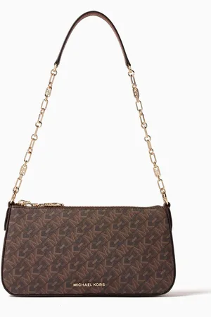 Michael Kors Medium Empire Chain Pochette Bag in Logo Canvas