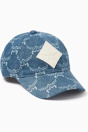 MCM Classic Baseball Cap in Lauretos Denim Jacquard