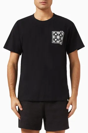Les Deux Tile T-shirt in Cotton & Linen
