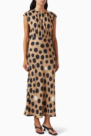 Max Mara Juglas Printed Midi Dress in Silk-twill