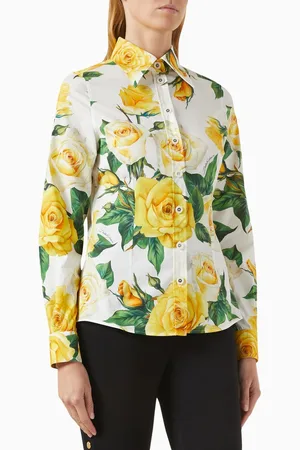 Dolce & Gabbana Floral-print Shirt in Stretch Cotton-poplin