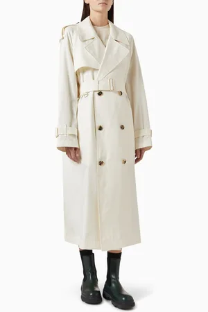 Burberry Double-breasted Trench Coat in Silk