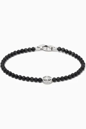 David Yurman Spiritual Onyx Beads Compass Bracelet in Sterling Silver