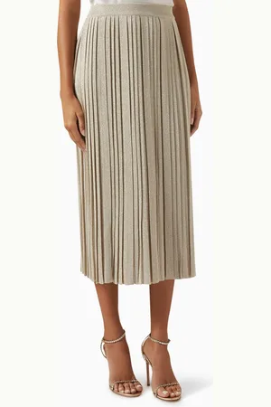 MARELLA Pleated Midi Skirt in Viscose-knit