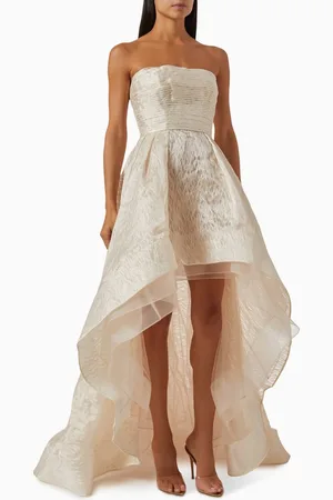 Bronx and Banco Tiara Strapless High-low Gown in Tulle