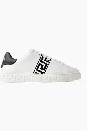 VERSACE La Greca Low-top Sneakers in Leather