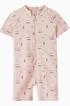 Fresk Animal-print One-piece Romper Swimsuit in Nylon