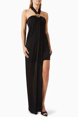 BLUMARINE Bijou Rose Asymmetrical Mini Dress in Jersey