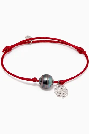 Robert Wan Wan Design Pearl Charm Bracelet in 18kt White Gold