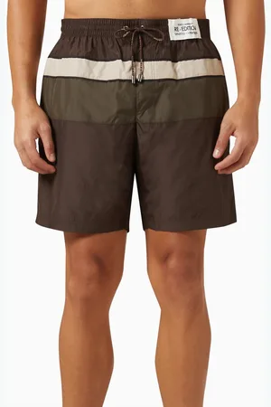 Dolce & Gabbana Re-edition Striped Swim Shorts in Technical Satin