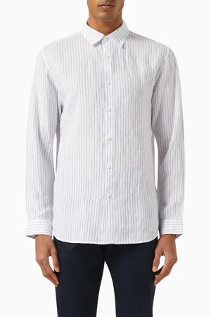 THEORY Irving Striped Shirt in Linen