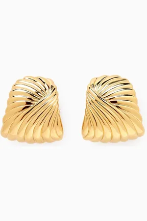 Missoma Ridge Oversized Stud Earrings in 18kt Recycled -plated Brass
