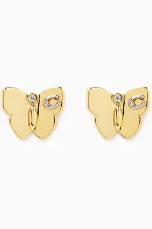 Coach Signature Butterfly Stud Earrings in -plated Brass