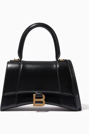 Balenciaga Hourglass Small Top Handle Bag in Shiny Box Calfskin