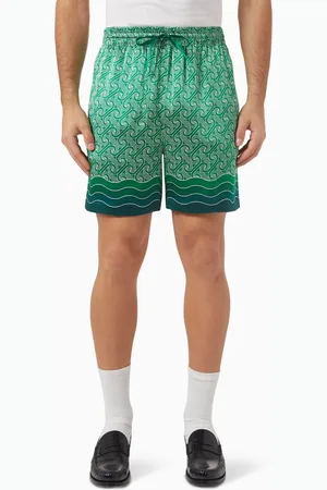 Casablanca Printed Drawstring Shorts in Silk