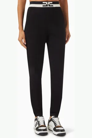 Elisabetta Franchi Logo Band Pants in Knit