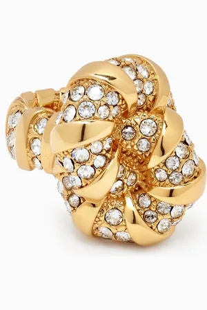 Lanvin Rhinestone Mélodie Ring in Brass