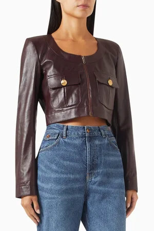 Chloé Chasseur Cropped Jacket in Leather
