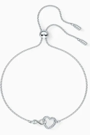 Swarovski Infinity Heart Bracelet in Rhodium-plated Metal