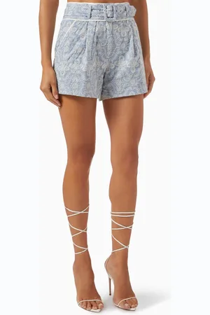 VERONICA BEARD Hobbes Belted Shorts in Cotton