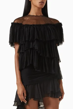 BLUMARINE Lace Ruffle Top