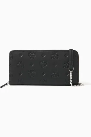 MCM Large Aren Chain Wallet in Visetos Leather