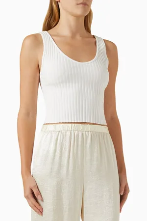 ENZA COSTA Knit Cropped Tank Top in Cotton Blend