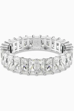 Swarovski Matrix Crystal Band Ring in Rhodium-plated Metal