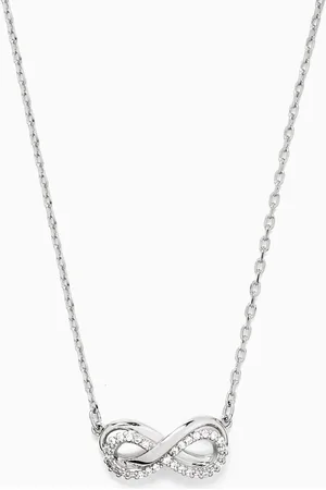 Swarovski Hyperbola Infinity Pendant Necklace in Rhodium-plated Metal