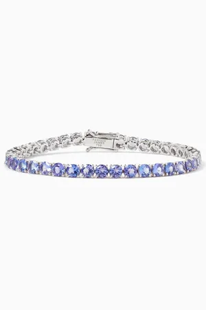 Fergus James Tanzanite Tennis Bracelet in 18kt White Gold