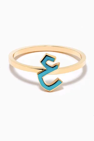 BIL ARABI Mina "Ein" Enamel Ring in 18kt Gold