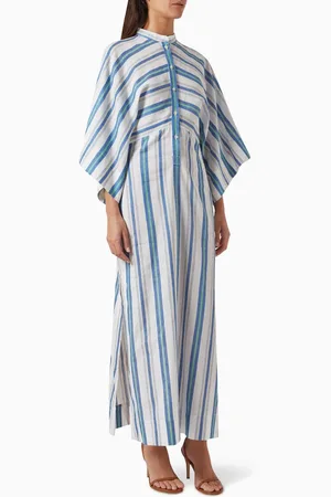 Bondi Born Arezzo Striped Maxi Dress in Linen-cotton