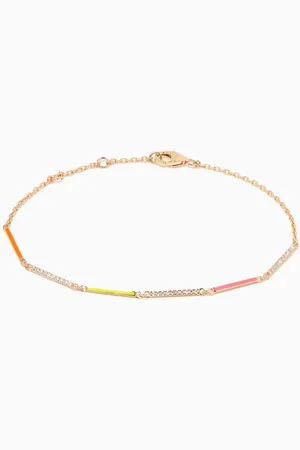 Nass Diamond & Enamel Chain Bracelet in 18kt Gold