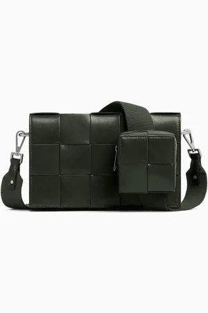 Bottega Veneta Medium Cassette Crossbody Bag in Intreccio Calf Leather
