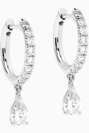 Fergus James Pear Drop Diamond Hoop Earrings in 18kt Gold