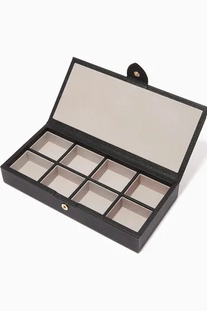 SMYTHSON Panama Cufflink Box in Crossgrain Leather